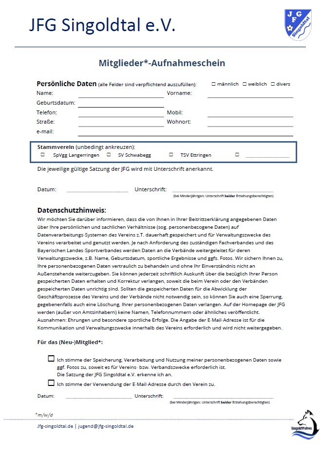 Mitgliedsantrag JFG